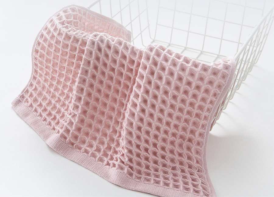 Customized Hotel Gift Towel With Waffle Pattern Pure Cotton _Hanbi Textile 15
