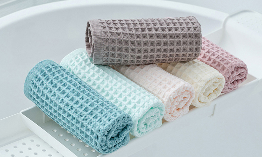 Customized Hotel Gift Towel With Waffle Pattern Pure Cotton _Hanbi Textile 9