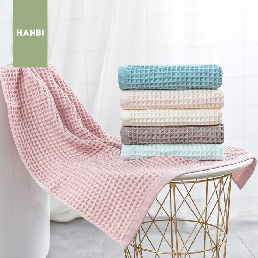 Customized Hotel Gift Towel With Waffle Pattern Pure Cotton _Hanbi Textile 16