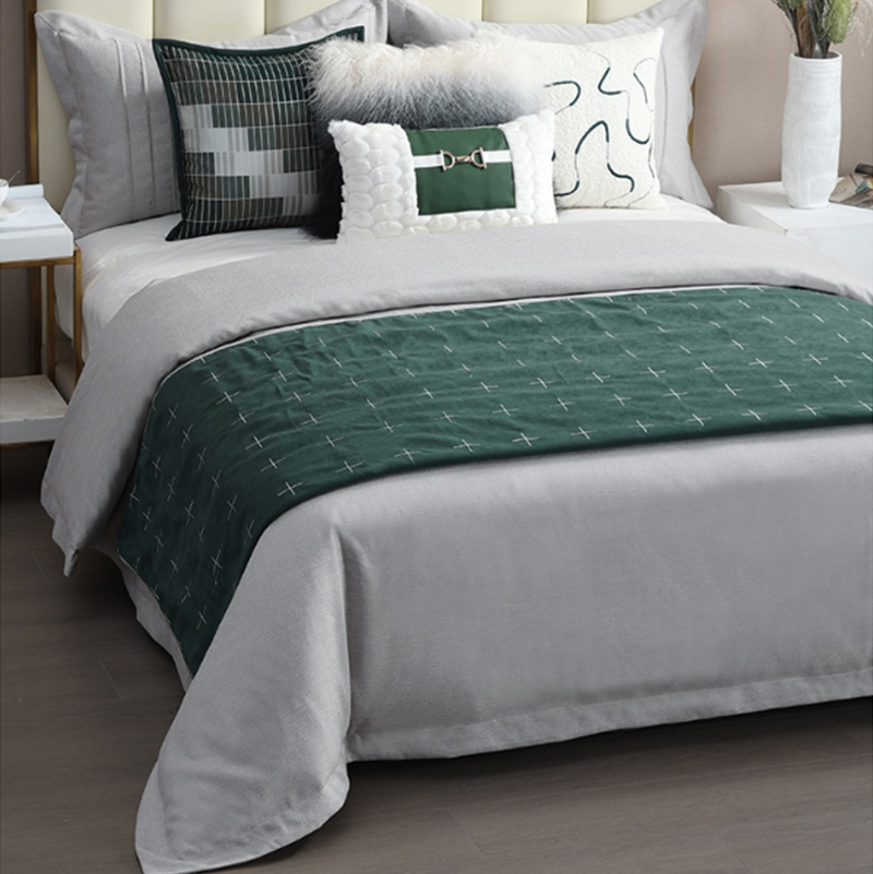 Hanbi Light Luxury Hotel Pure Cotton Bed Runner Manufacturers Wholesale 13