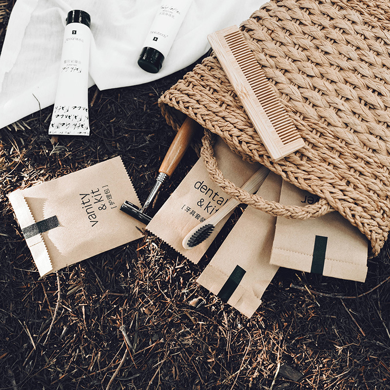 Kraft Paper Hotel Bamboo Disposable Toothbrush Wood Shaver Wholesale Factory 10