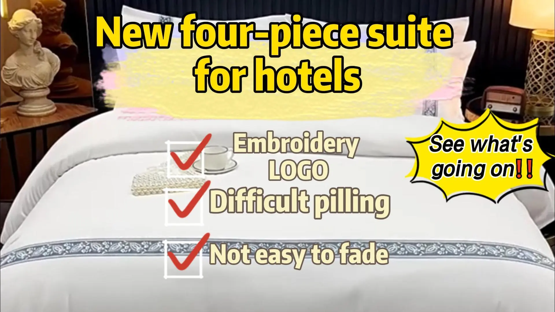 Embroidery Hotel Resort luxury cotton 4-piece bedding set 1