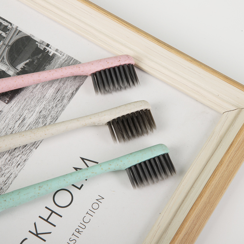 Hotel Disposable Toothbrush Wheat Straw Soft Hair Travel Environmental Toothbrush 7