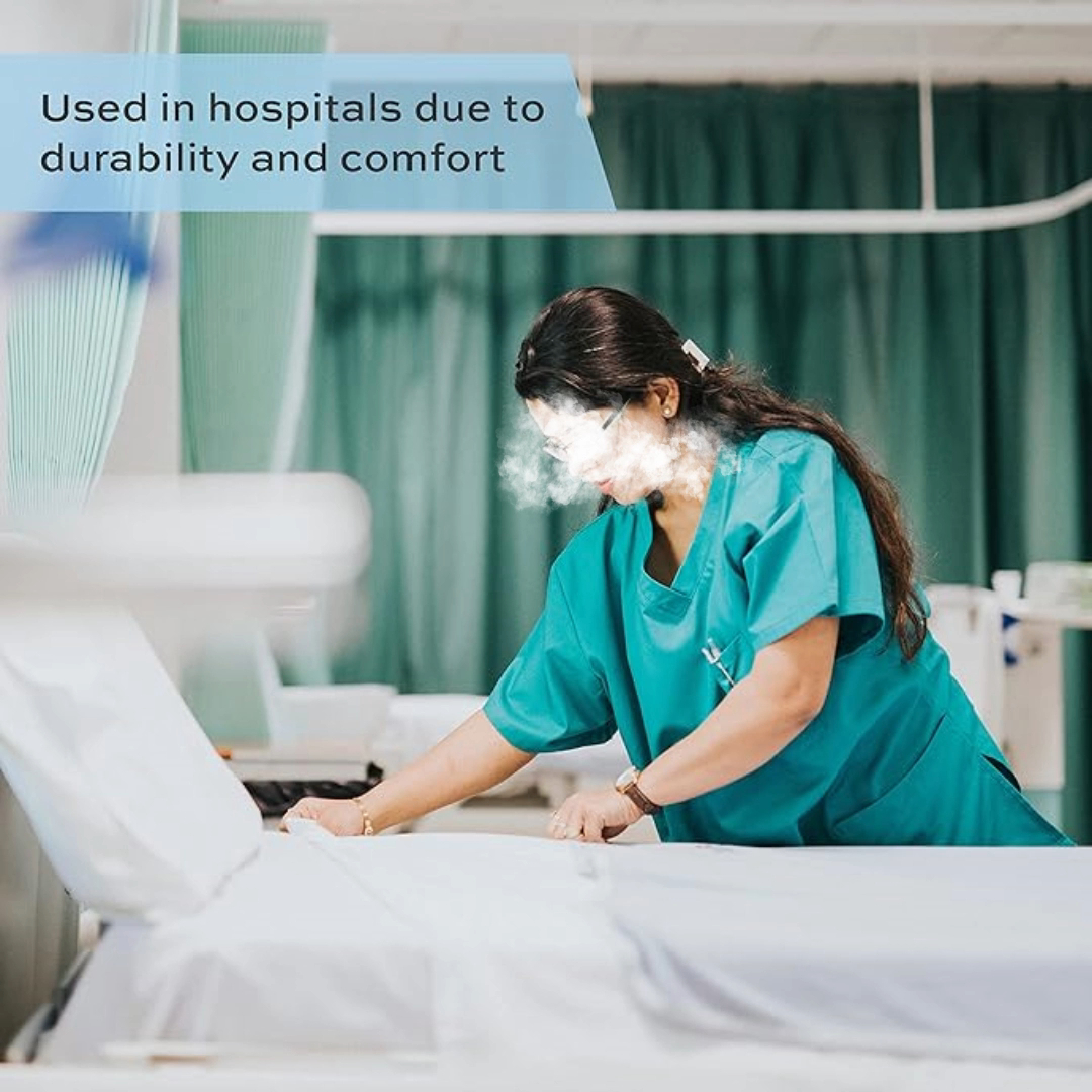 White Classic Fitted Hospital Bed Sheets Set, Soft Jersey Knitted Pure Cotton Quality 1