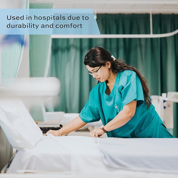 White Classic Fitted Hospital Bed Sheets Set, Soft Jersey Knitted Pure Cotton Quality 6