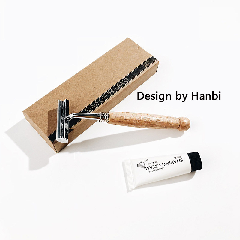 Five-star Hotel Environmental Protection Stainless Steel Wooden Handle Razor Wholesale Factory 9