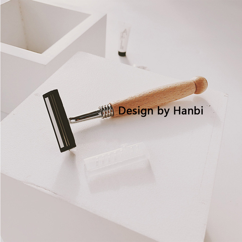 Five-star Hotel Environmental Protection Stainless Steel Wooden Handle Razor Wholesale Factory 8