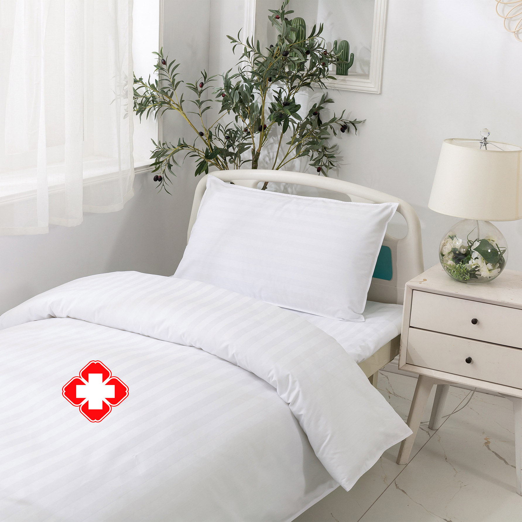 Hospital bed sheet set three-piece white bed product hanbi source factory Manufacturer 9