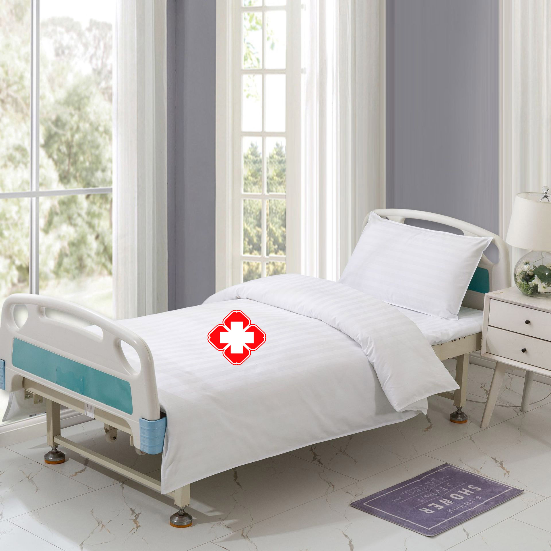 Hospital bed sheet set three-piece white bed product hanbi source factory Manufacturer 7