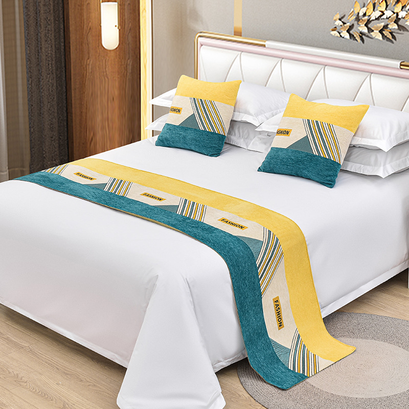 Bed Runner For Light Luxury Polyester Material In Luxury Hotels _Hanbi 12