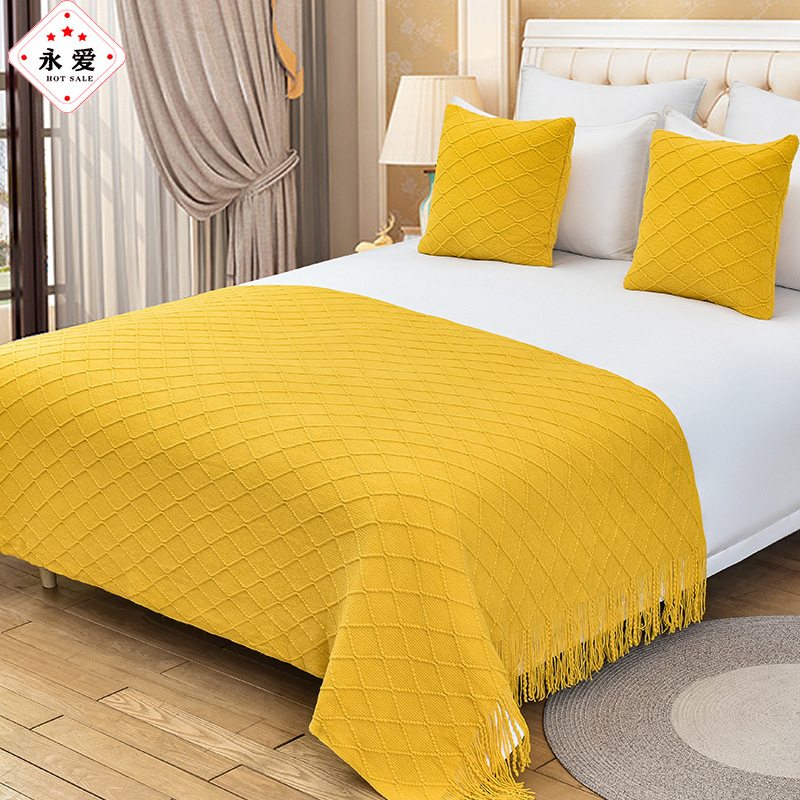Bed Runner For Light Luxury Polyester Material In Luxury Hotels _Hanbi 17