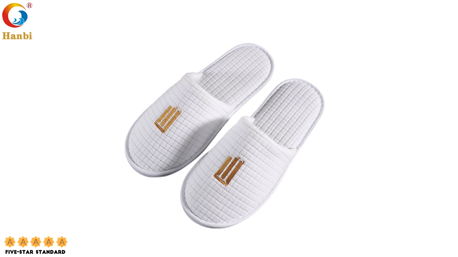 Hotel Disposable Slippers with Pure Cotton Jacquard for Manufacturer Wholesale _Hanbi 1