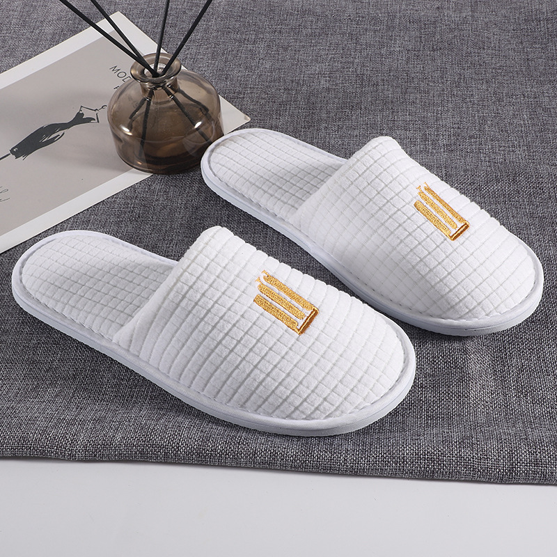 Hotel Disposable Slippers with Pure Cotton Jacquard for Manufacturer Wholesale _Hanbi 9