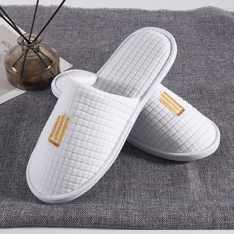 Hotel Disposable Slippers with Pure Cotton Jacquard for Manufacturer Wholesale _Hanbi 11