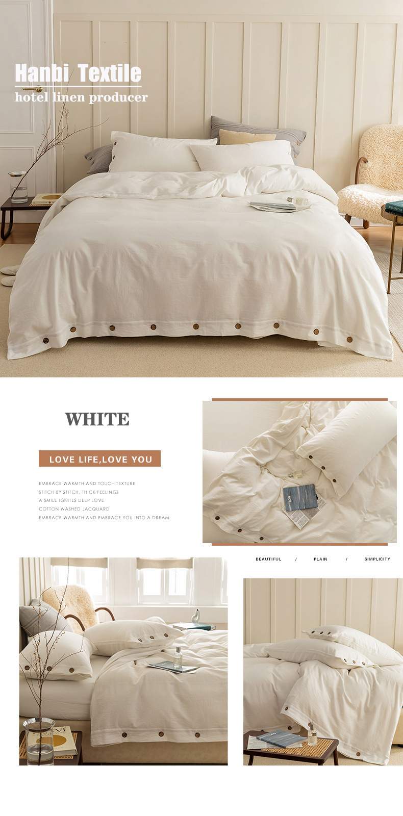 B&B Hotel Cotton Bedding Sets Customized Wholesale -Hanbi Textile 13
