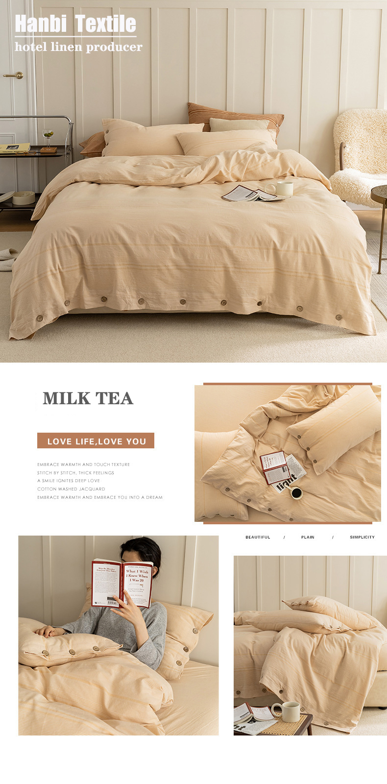 B&B Hotel Cotton Bedding Sets Customized Wholesale -Hanbi Textile 14