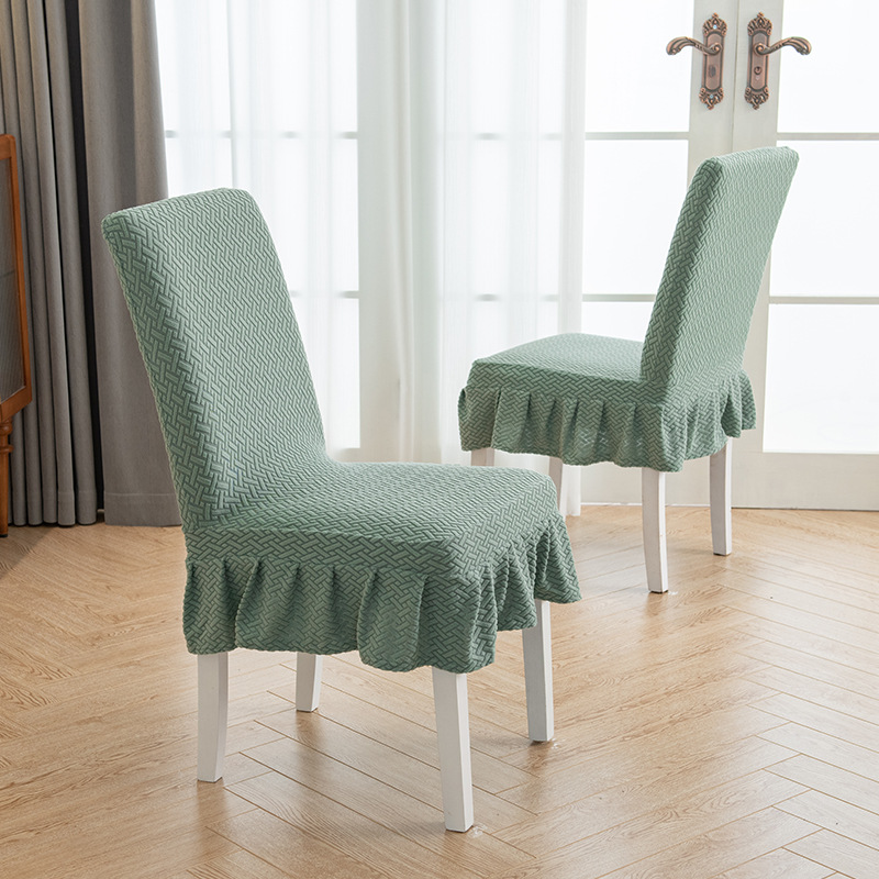 Thickened jacquard fleece antifouling hotel restaurant chair cover wholesale factory 6