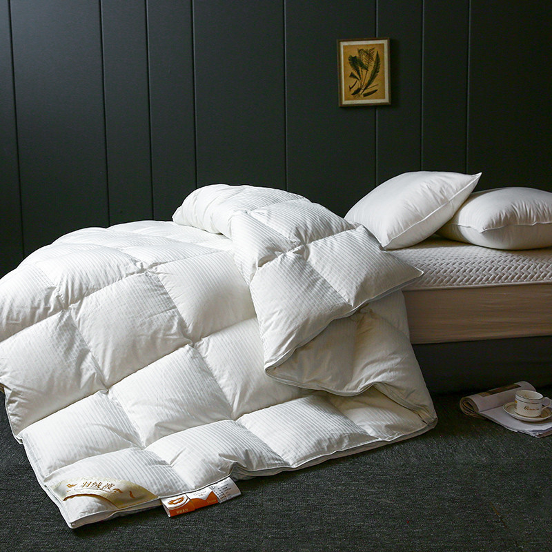 Winter Hotel White Goose Down Duvet with 100-Count Cotton Satin for Factory Wholesale 9