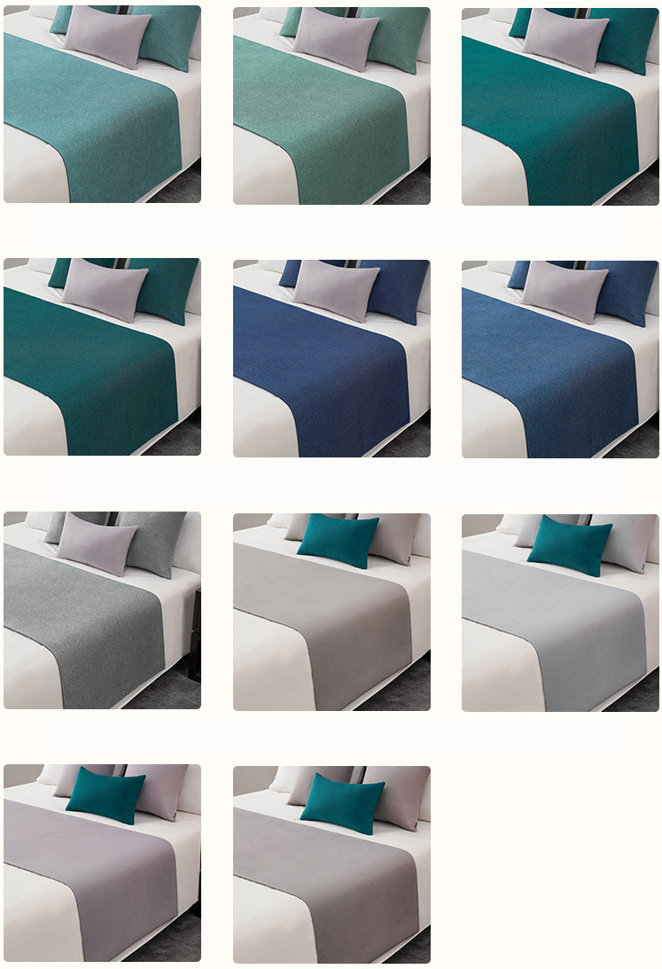 Hotel Bed Runner With Cotton And Linen For Factory Custom Wholesale _Hanb 15