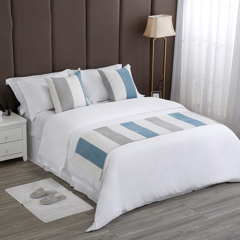 Nordic Light Luxury Wind Stripe Hotel Bed Runner Suit Manufacturers Customized Wholesale 9
