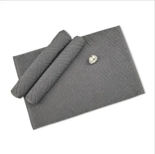 Best bathroom mats grey cotton hotel collection rugs non-slip manufacturers - Hanbi textile 1