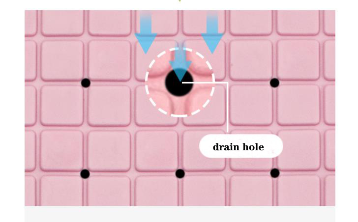 Best bath mat PVC non-slip with outfall and vacuum chuck shower door mat Hanbi 12