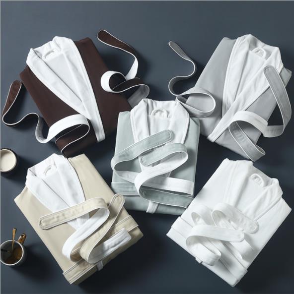 Multiple colors hotel bathrobe gabardine shawl collar style anti-water factory price-Hanbi textile 19