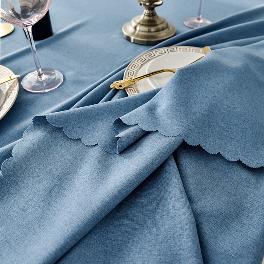 Cotton and Linen Blended Hotel Tablecloth of Waterproof and Oil-proof No-clean 9