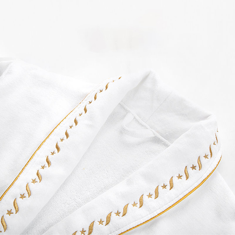 Hotel Bathrobe Whit Pure Cotton Cut Velvet For Luxury Hotel Custom Wholesale 13