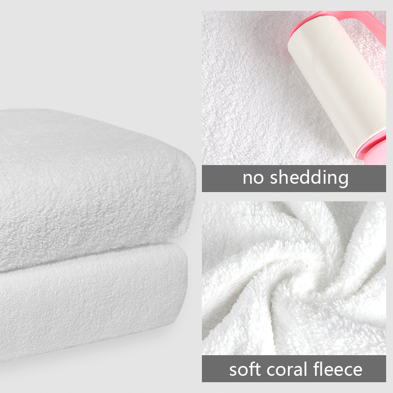 Wholesale Hotel Bath Towel With Super Absorbent White Coral Fleece _Hanbi Textile 12