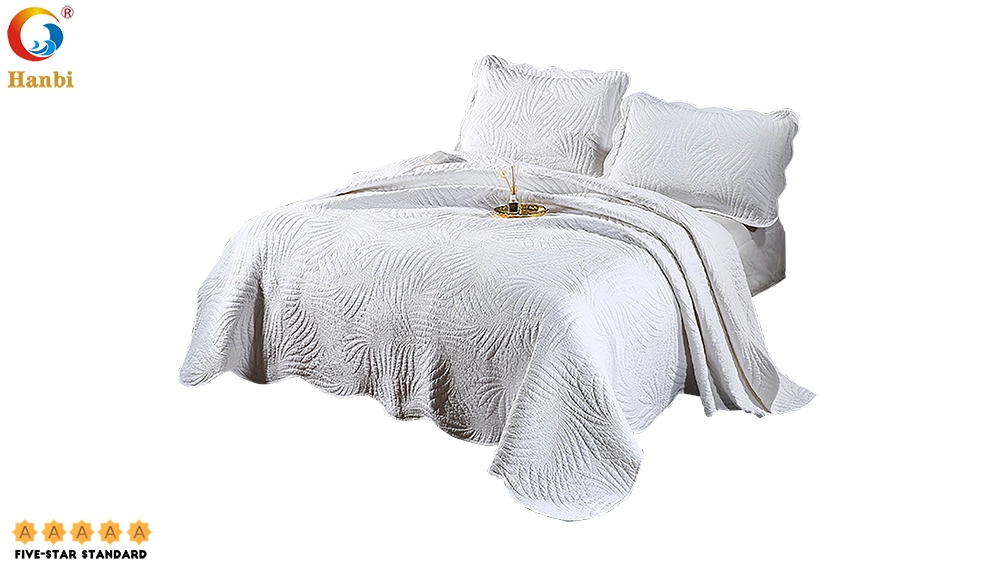 Hanbi Hotel Bedding Three-piece Set Of Pure Cotton Leaf Pattern Wholesale 1