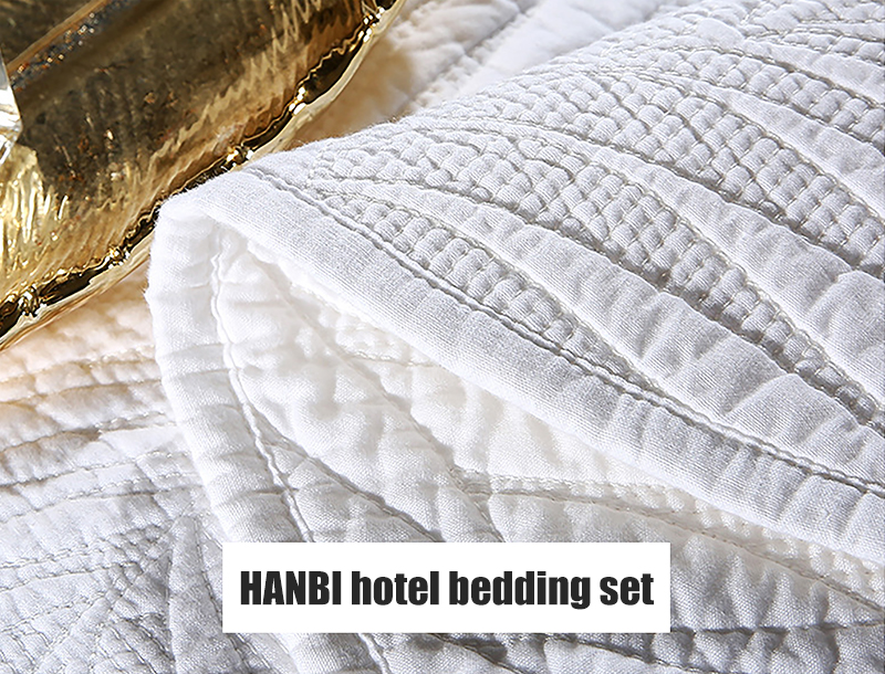 Hanbi Hotel Bedding Three-piece Set Of Pure Cotton Leaf Pattern Wholesale 12
