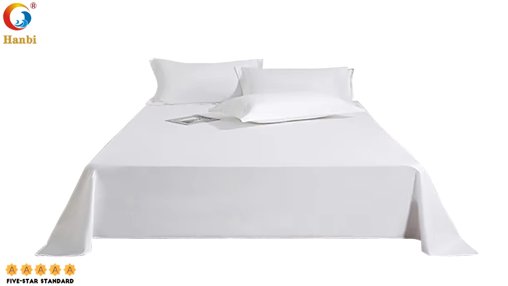 60S Hotel Long Staple Cotton White Bed Sheet Wholesale _Hanbi 1