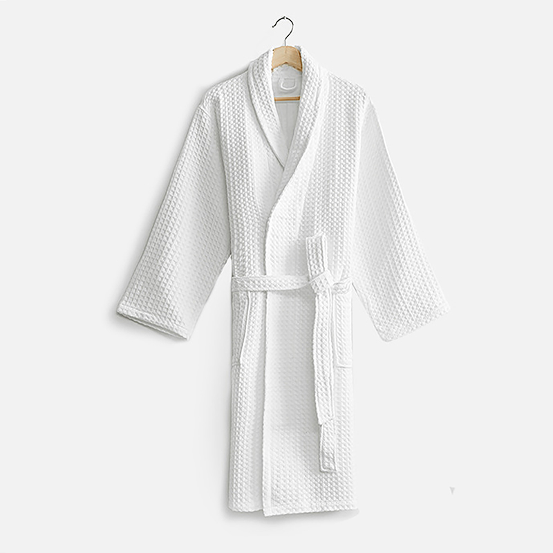 Hanbi Shawl Collar Pure Cotton Waffle Bathrobe Wholesale 8