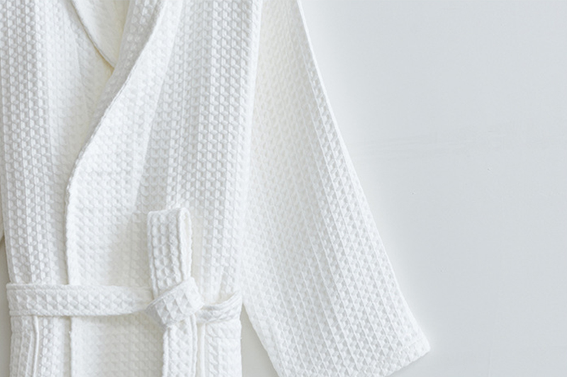 Hanbi Shawl Collar Pure Cotton Waffle Bathrobe Wholesale 13