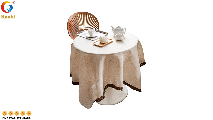 Restaurant Tablecloth of European Polyester and Linen Blended _Hanbi 1