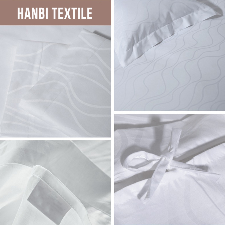 Hotel Bedding Set Of Cotton Satin Jacquard Linen Customized Wholesale _Hanbi 13