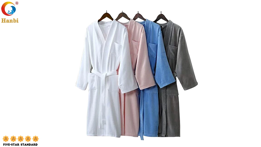 White Thickened Hotel Terry Bathrobe Manufacturer Customized Wholesale _Hanbi 1