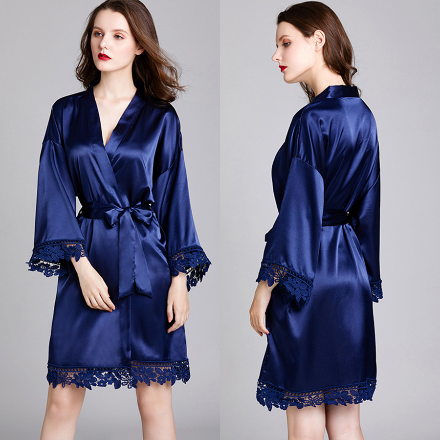 Navy Blue Night Robe
