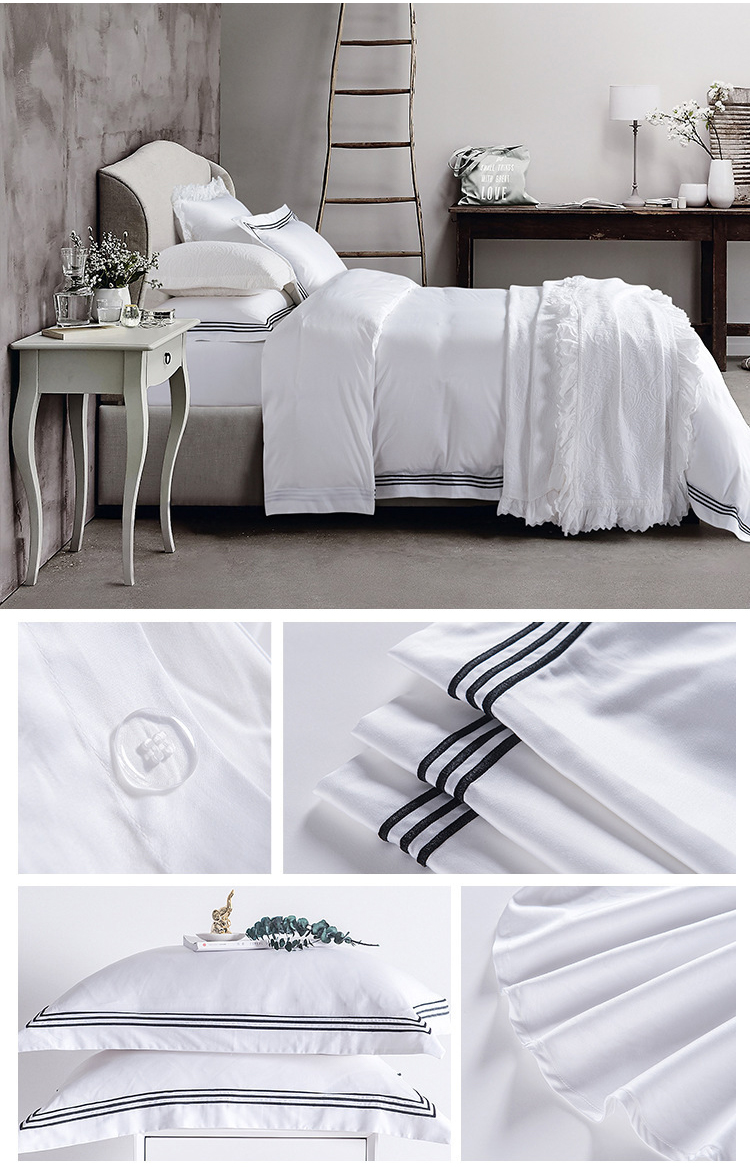 Luxury Hotel Bedding Set With Quilting Edge For Factory Custom Wholesale _Hanbi 15