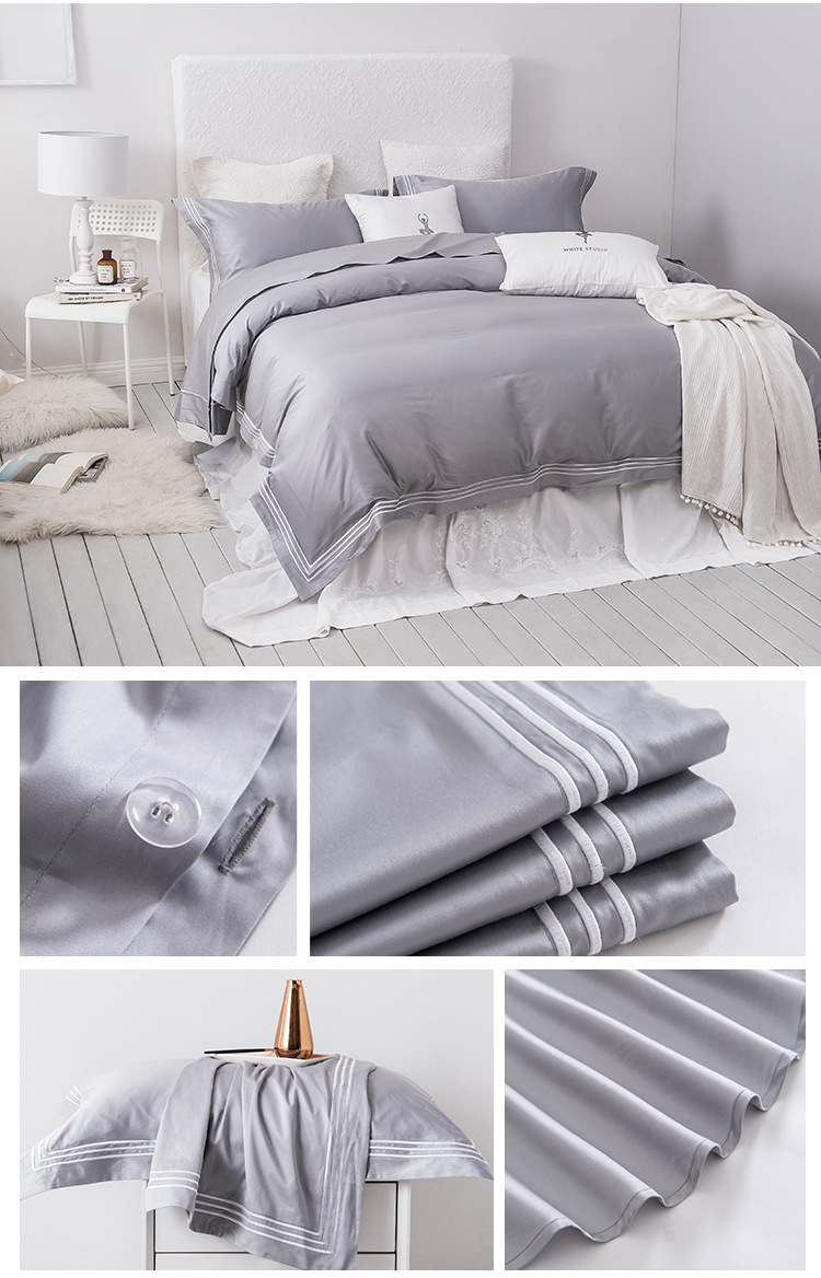 Luxury Hotel Bedding Set With Quilting Edge For Factory Custom Wholesale _Hanbi 18