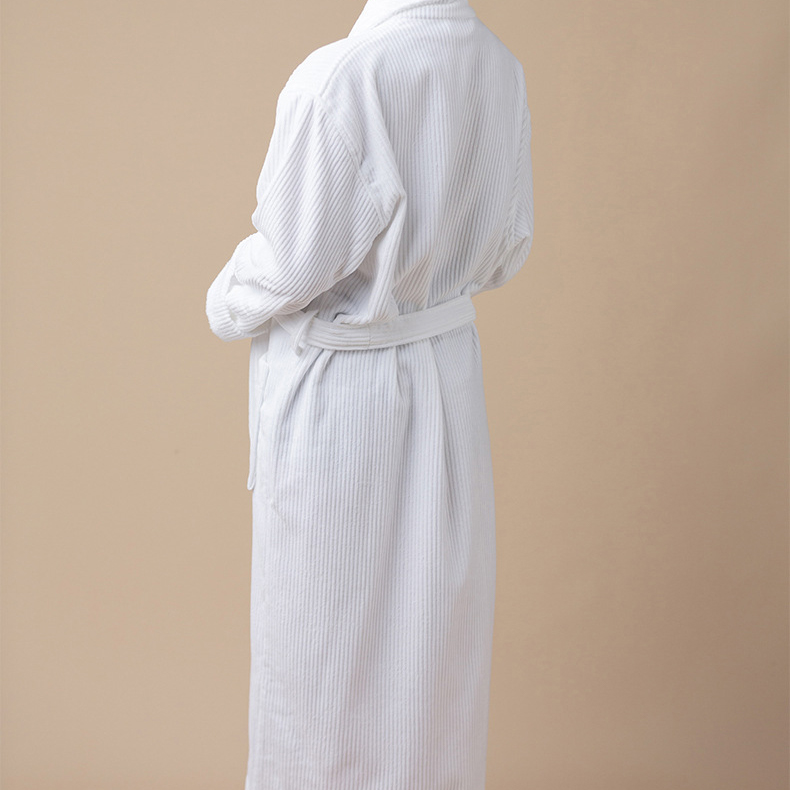 Hotel Bathrobe with Pure Cotton Cut Velvet for Star Hotel and Senior Club _Hanbi 11