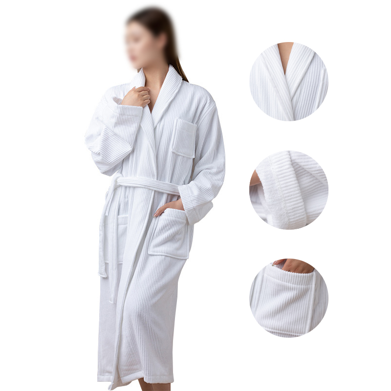 Hotel Bathrobe with Pure Cotton Cut Velvet for Star Hotel and Senior Club _Hanbi 8