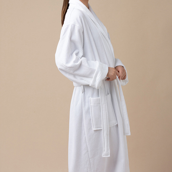 Hotel Bathrobe with Pure Cotton Cut Velvet for Star Hotel and Senior Club _Hanbi 10
