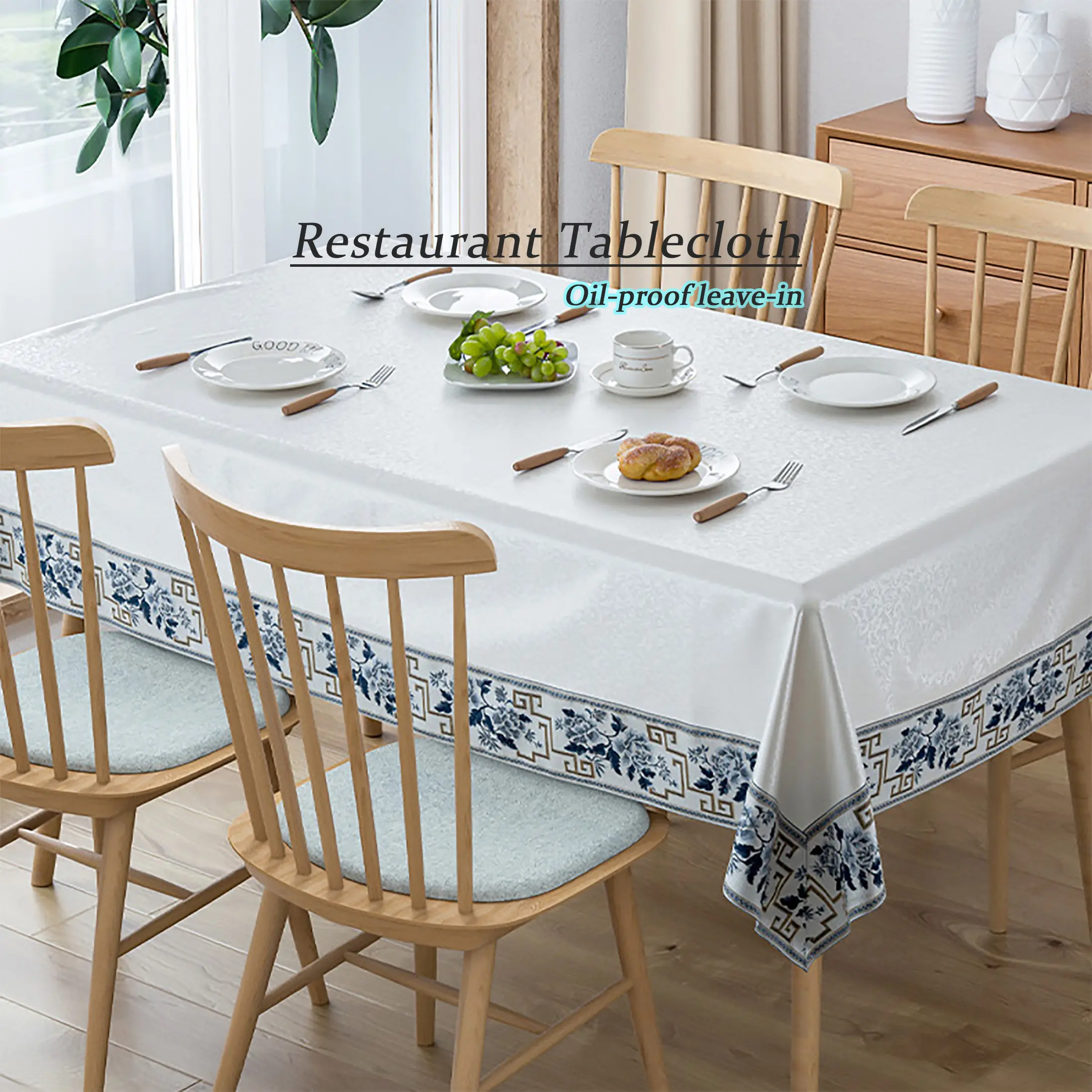 Fashion white cotton tablecloth with custom services | Hanbi Textile 2