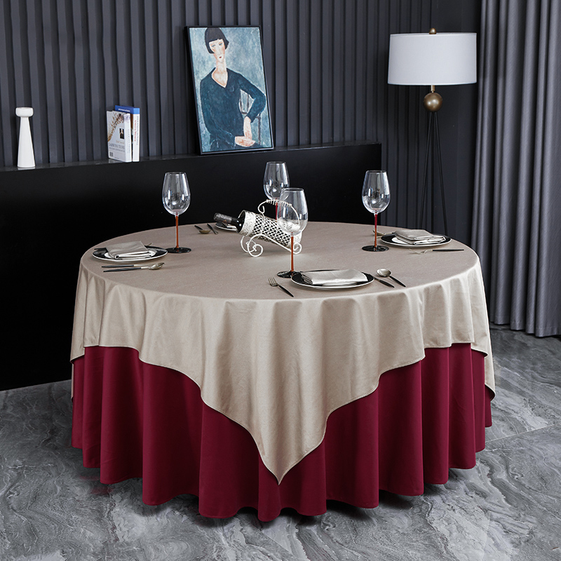 Hotel Tablecloth Whit Cotton Linen Waterproof In Upscale Hotel For Wedding Banquet _Hanbi 10
