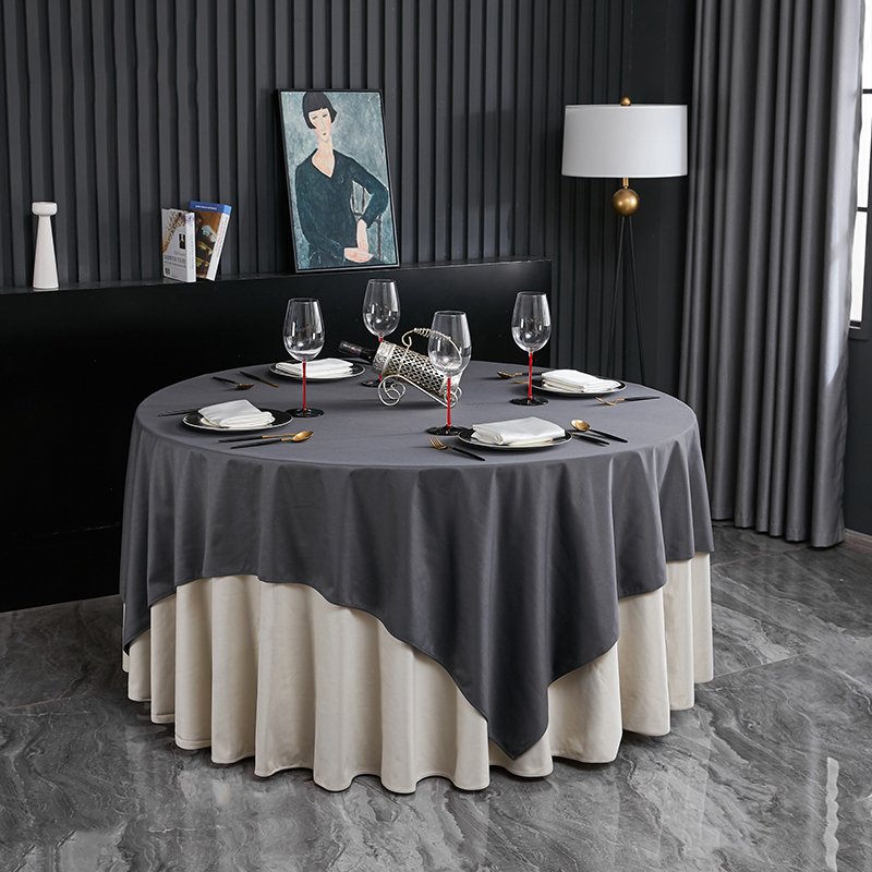 Hotel Tablecloth Whit Cotton Linen Waterproof In Upscale Hotel For Wedding Banquet _Hanbi 11