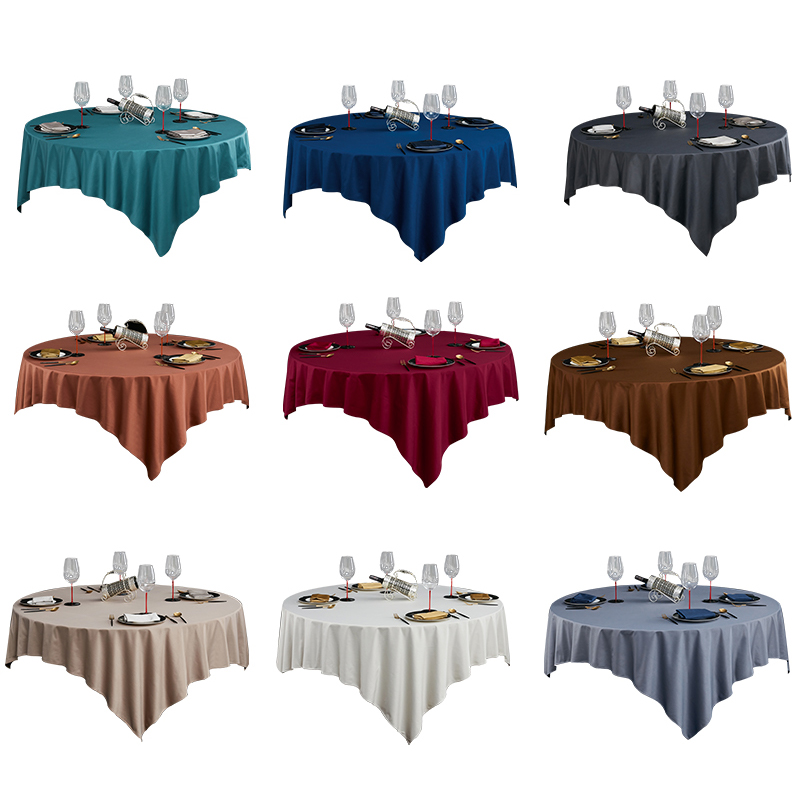 Hotel Tablecloth Whit Cotton Linen Waterproof In Upscale Hotel For Wedding Banquet _Hanbi 9