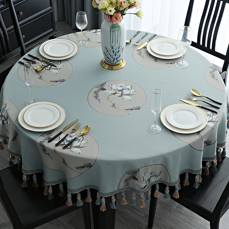 Round Tablecloth For Waterproof In Luxury Hotel Restaurant _Hanbi 10