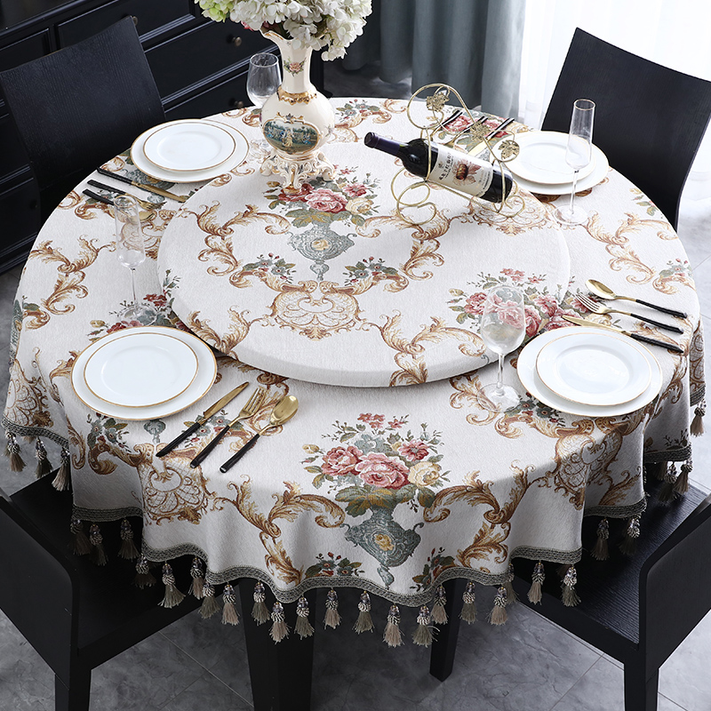 Round Tablecloth For Waterproof In Luxury Hotel Restaurant _Hanbi 15